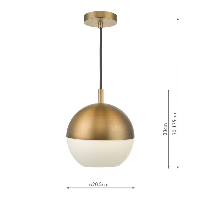 Dar Lighting Andre 1 Light Pendant Aged Brass • AND0142