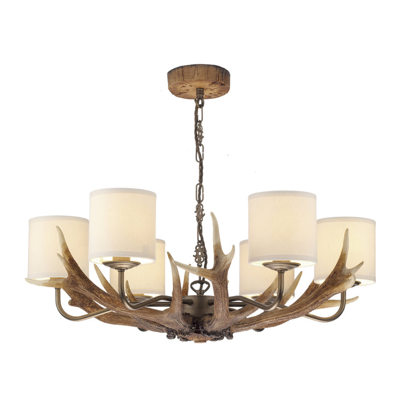 David Hunt ANT0629 Antler 6 Light Highland Rustic Pendant Ceiling Light