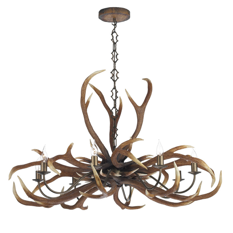 David Hunt ANT0829E Antler Emperor 8 Light Highland Rustic Pendant Ceiling Light