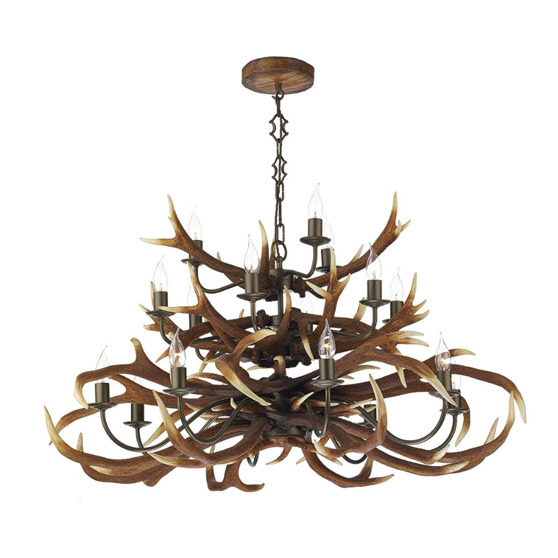 David Hunt ANT1729 Antler 17 Light Highland Rustic Pendant Ceiling Light