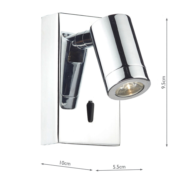 Dar Lighting Anvil Wall Bracket Polished Chrome LED • ANV7150