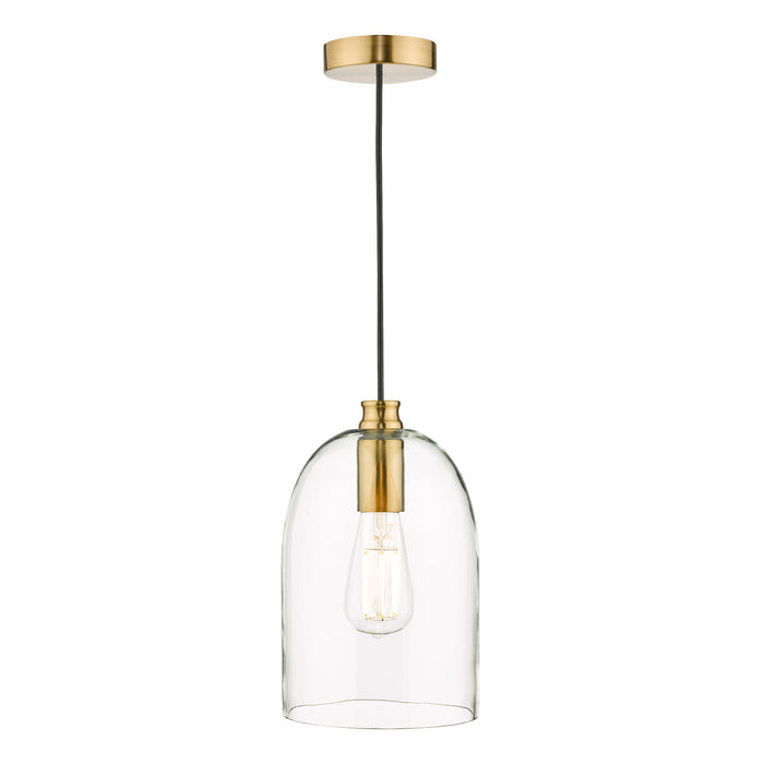 Dar Lighting Archie Pendant Satin Bronze Glass • ARC0163