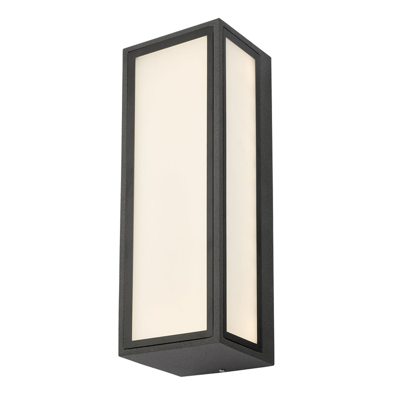 Dar Lighting Arham Outdoor Wall Light Matt Grey Frosted Glass IP65 LED • ARH2139