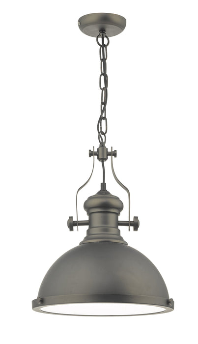 Dar Lighting Arona Pendant Antique Pewter & Glass • ARO0167