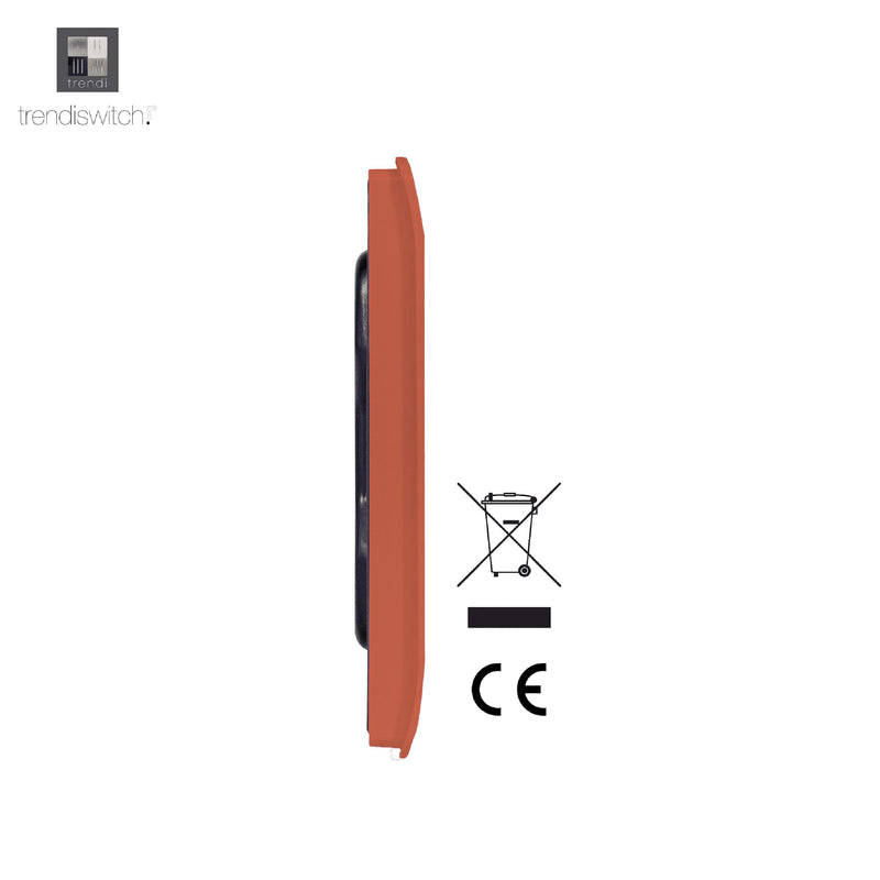 Trendi, Artistic Modern Double Blanking Plate, Copper Finish, BRITISH MADE, (25mm Back Box Required), 5yrs Warranty • ART-2BLKCPR