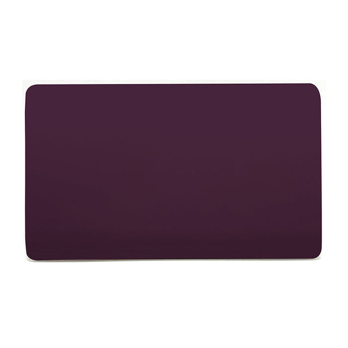 Trendi, Artistic Modern Double Blanking Plate, Plum Finish, BRITISH MADE, (25mm Back Box Required), 5yrs Warranty • ART-2BLKPL