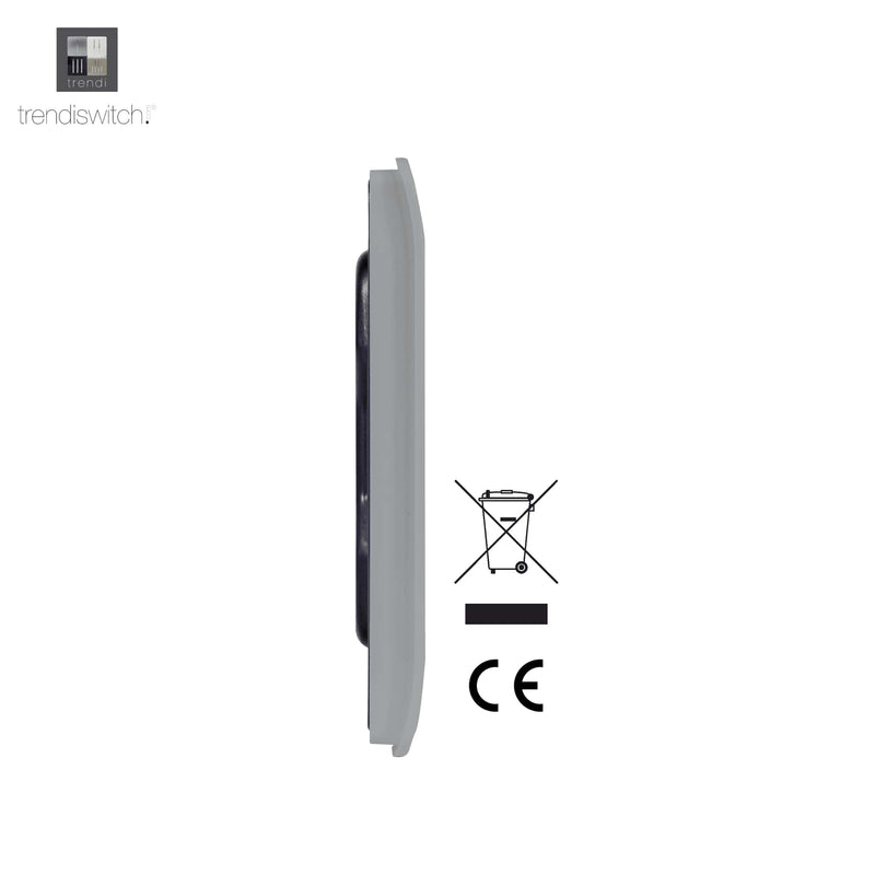Trendi, Artistic Modern Double Blanking Plate, Silver Finish, BRITISH MADE, (25mm Back Box Required), 5yrs Warranty • ART-2BLKSI