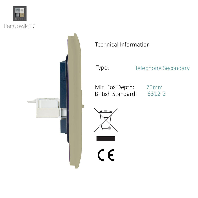 Trendi, Artistic Modern Twin PC Ethernet Cat 5&6 Data Outlet Champagne Gold Finish, BRITISH MADE, (35mm Back Box Required), 5yrs Warranty • ART-2PCGO
