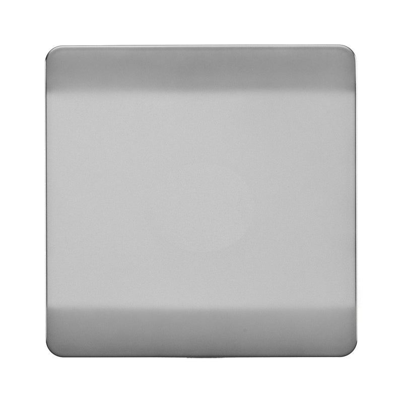 Trendi, Artistic Modern 1 Gang Blanking Plate Brushed Steel Finish, BRITISH MADE, (25mm Back Box Required), 5yrs Warranty • ART-BLKBS