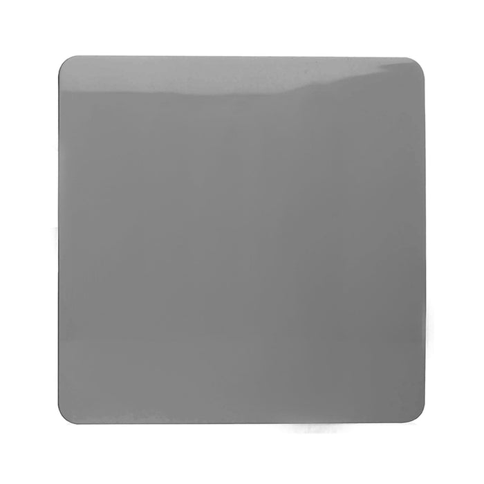 Trendi, Artistic Modern 1 Gang Blanking Plate Light Grey Finish, BRITISH MADE, (25mm Back Box Required), 5yrs Warranty • ART-BLKLG