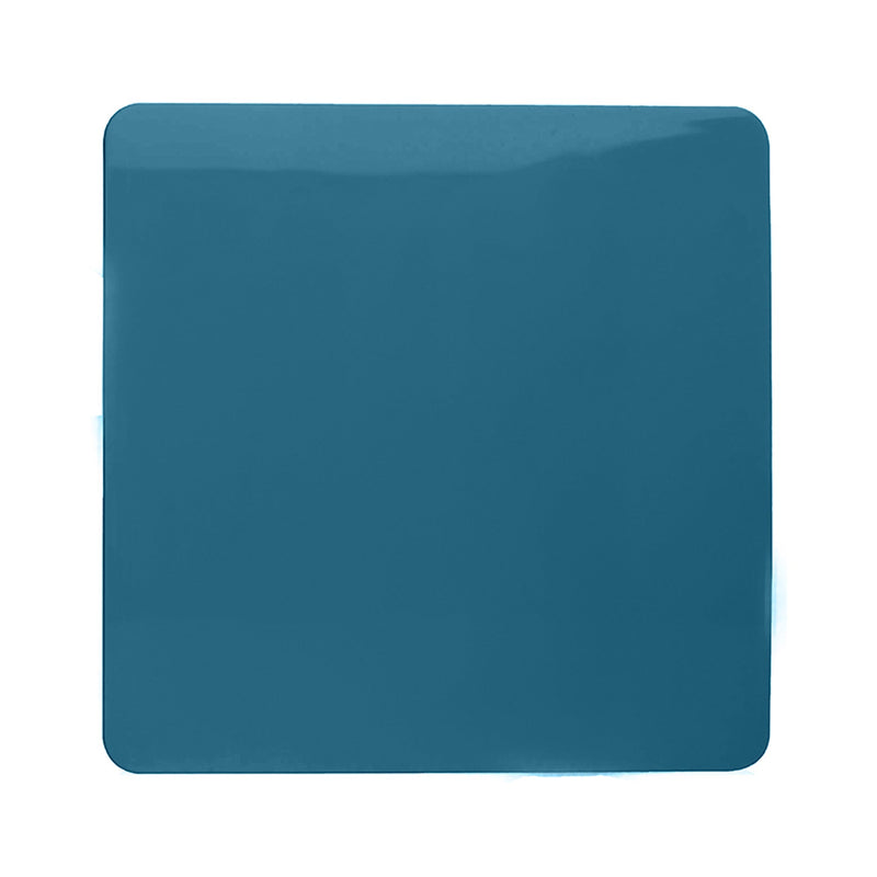 Trendi, Artistic Modern 1 Gang Blanking Plate Ocean Blue Finish, BRITISH MADE, (25mm Back Box Required), 5yrs Warranty • ART-BLKOB