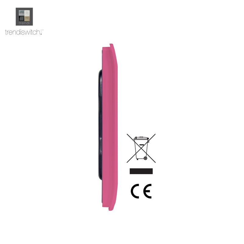 Trendi, Artistic Modern 1 Gang Blanking Plate Pink Finish, BRITISH MADE, (25mm Back Box Required), 5yrs Warranty • ART-BLKPK