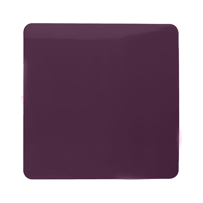 Trendi, Artistic Modern 1 Gang Blanking Plate Plum Finish, BRITISH MADE, (25mm Back Box Required), 5yrs Warranty • ART-BLKPL