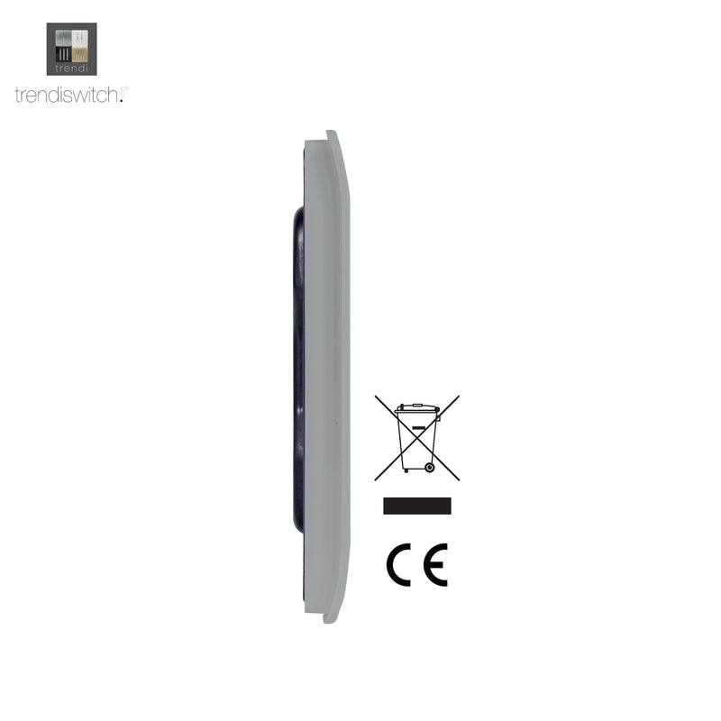 Trendi, Artistic Modern 1 Gang Blanking Plate Silver Finish, BRITISH MADE, (25mm Back Box Required), 5yrs Warranty • ART-BLKSI