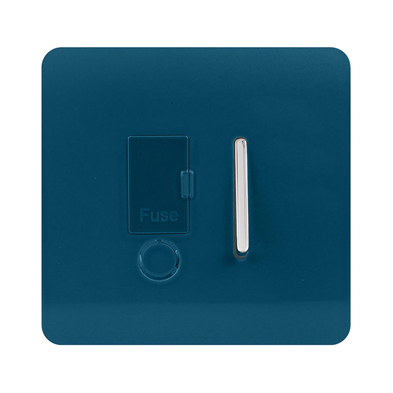 Trendi, Artistic Modern Switch Fused Spur 13A With Flex Outlet Midnight Blue Finish, BRITISH MADE, (35mm Back Box Required), 5yrs Warranty • ART-FSMD