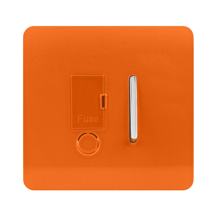 Trendi, Artistic Modern Switch Fused Spur 13A With Flex Outlet Orange Finish, BRITISH MADE, (35mm Back Box Required), 5yrs Warranty • ART-FSOR