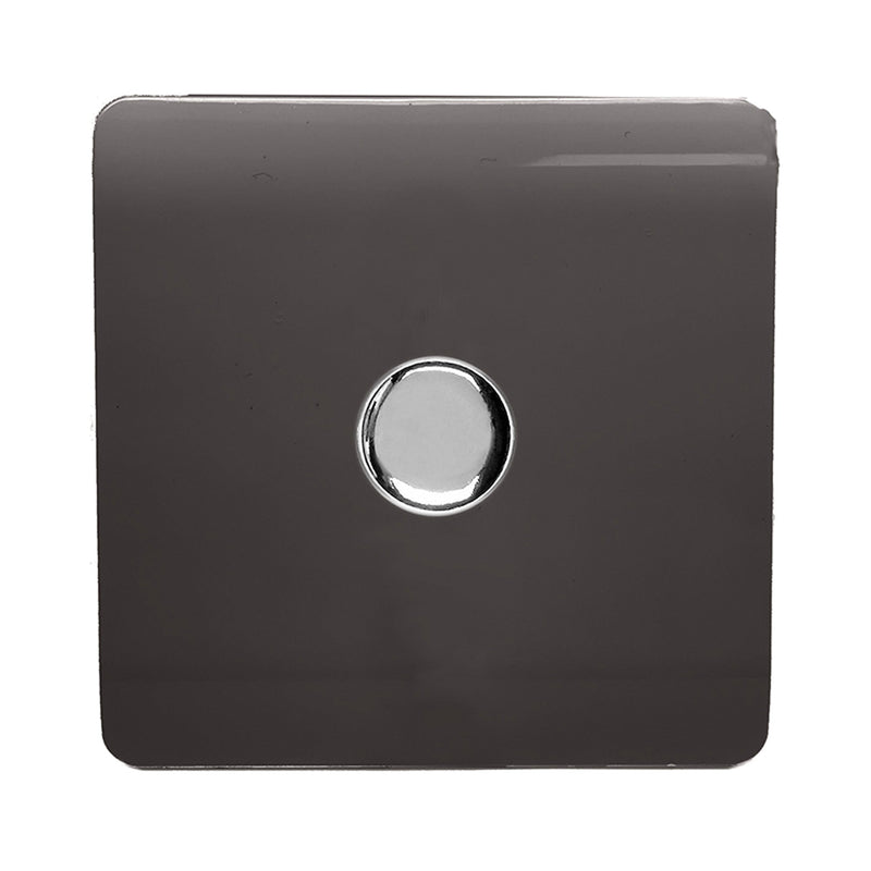 Trendi, Artistic Modern 1 Gang 1 Way LED Dimmer Switch 5-150W LED / 120W Tungsten, Dark Brown Finish, (35mm Back Box Required), 5yrs Warranty • ART-LDMDB