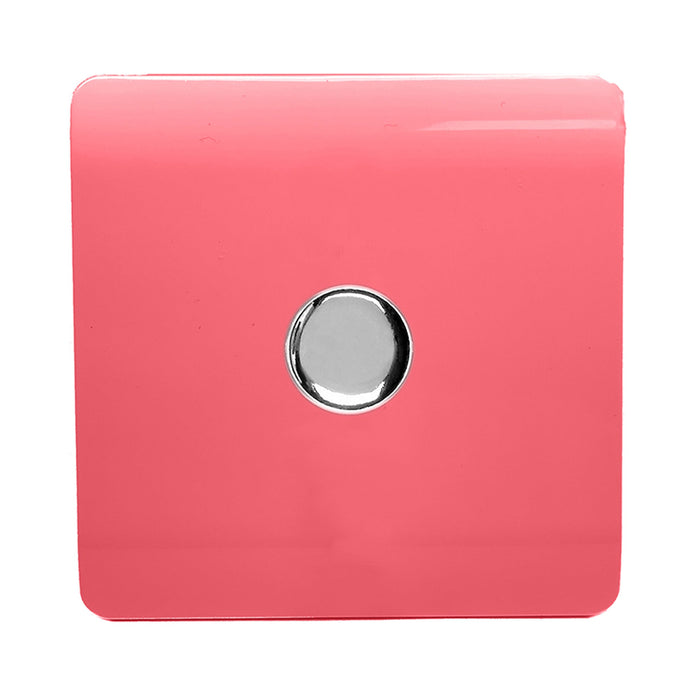 Trendi, Artistic Modern 1 Gang 1 Way LED Dimmer Switch 5-150W LED / 120W Tungsten, Strawberry Finish, (35mm Back Box Required), 5yrs Warranty • ART-LDMSB