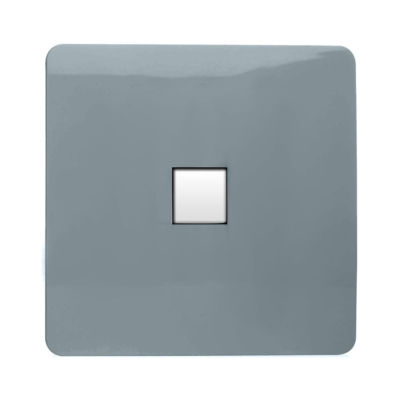 Trendi, Artistic Modern 1 Gang RJ11 Telephone Cool Grey Finish, BRITISH MADE, (35mm Back Box Required), 5yrs Warranty • ART-TLPCG