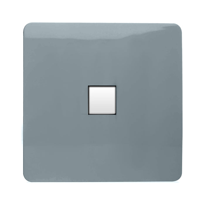 Trendi, Artistic Modern Single PC Ethernet Cat 5 & 6 Data Outlet Cool Grey Finish, BRITISH MADE, (35mm Back Box Required), 5yrs Warranty • ART-PCCG