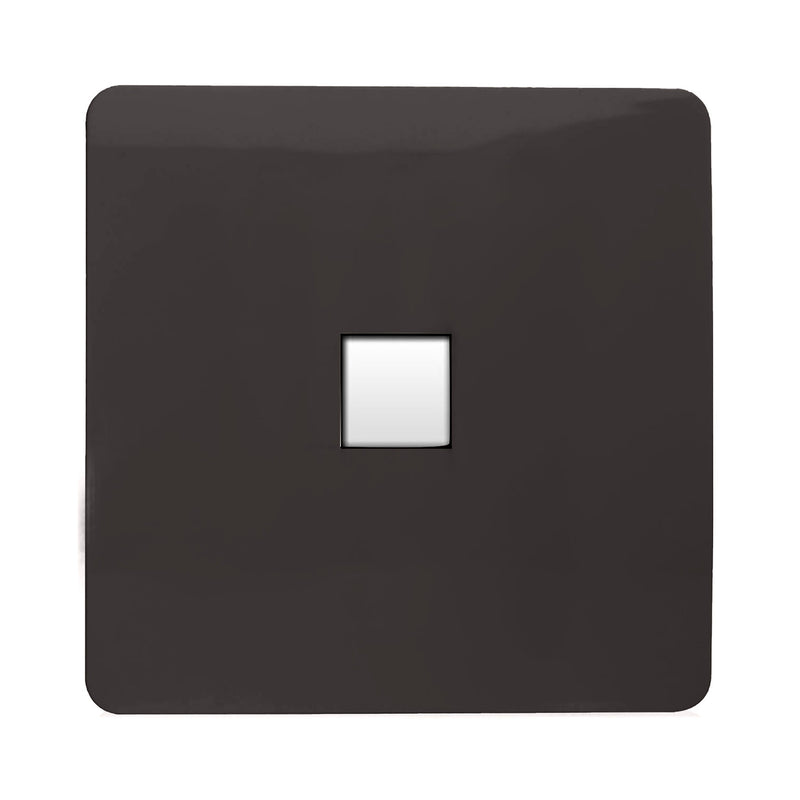 Trendi, Artistic Modern 1 Gang RJ11 Telephone Dark Brown Finish, BRITISH MADE, (35mm Back Box Required), 5yrs Warranty • ART-TLPDB
