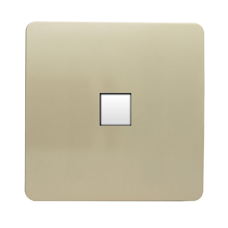 Trendi, Artistic Modern Single PC Ethernet Cat 5 & 6 Data Outlet Champagne Gold Finish, BRITISH MADE, (35mm Back Box Required), 5yrs Warranty • ART-PCGO