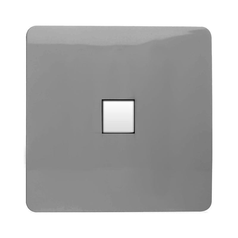 Trendi, Artistic Modern 1 Gang RJ11 Telephone Light Grey Finish, BRITISH MADE, (35mm Back Box Required), 5yrs Warranty • ART-TLPLG