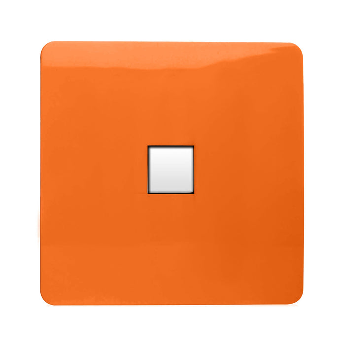 Trendi, Artistic Modern Single PC Ethernet Cat 5 & 6 Data Outlet Orange Finish, BRITISH MADE, (35mm Back Box Required), 5yrs Warranty • ART-PCOR