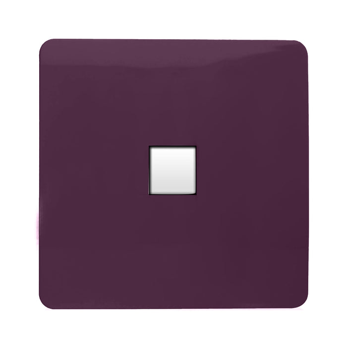 Trendi, Artistic Modern Single PC Ethernet Cat 5 & 6 Data Outlet Plum Finish, BRITISH MADE, (35mm Back Box Required), 5yrs Warranty • ART-PCPL