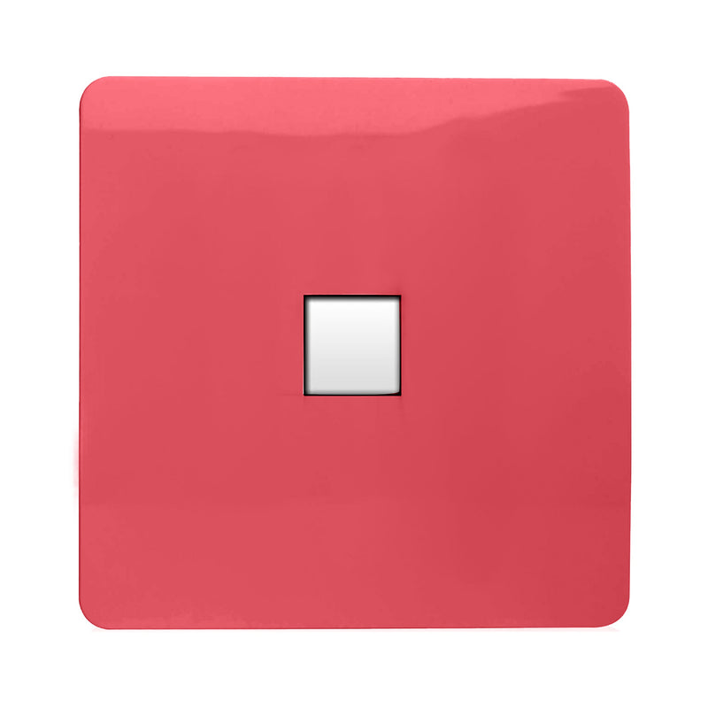 Trendi, Artistic Modern 1 Gang RJ11 Telephone Strawberry Finish, BRITISH MADE, (35mm Back Box Required), 5yrs Warranty • ART-TLPSB