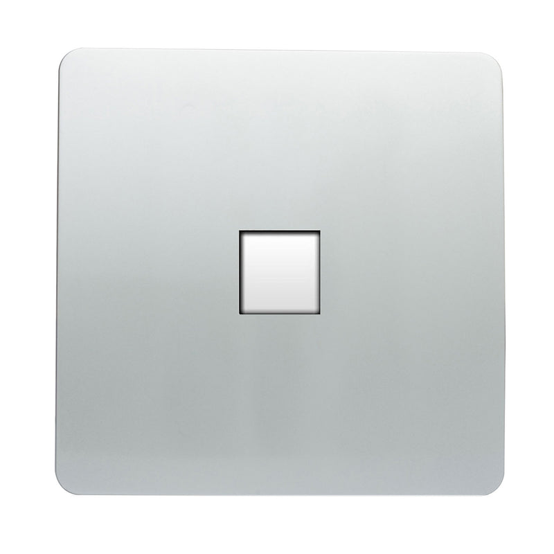 Trendi, Artistic Modern Single PC Ethernet Cat 5 & 6 Data Outlet Silver Finish, BRITISH MADE, (35mm Back Box Required), 5yrs Warranty • ART-PCSI