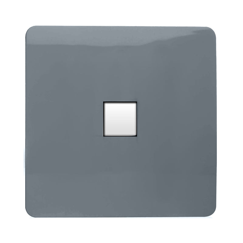 Trendi, Artistic Modern 1 Gang RJ11 Telephone Warm Grey Finish, BRITISH MADE, (35mm Back Box Required), 5yrs Warranty • ART-TLPWG