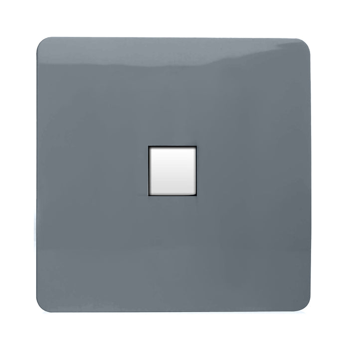 Trendi, Artistic Modern Single PC Ethernet Cat 5 & 6 Data Outlet Warm Grey Finish, BRITISH MADE, (35mm Back Box Required), 5yrs Warranty • ART-PCWG