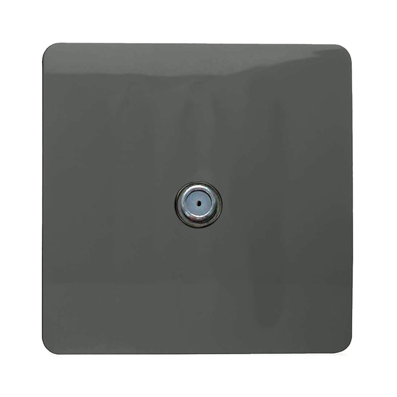 Trendi, Artistic Modern F-Type Satellite 1 Gang Charcoal Finish, BRITISH MADE, (25mm Back Box Required), 5yrs Warranty • ART-SATCH