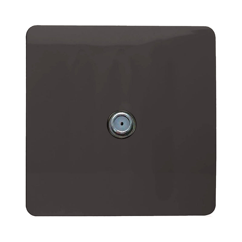 Trendi, Artistic Modern F-Type Satellite 1 Gang Dark Brown Finish, BRITISH MADE, (25mm Back Box Required), 5yrs Warranty • ART-SATDB