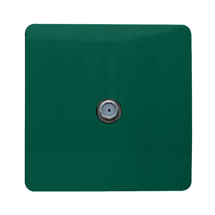 Trendi, Artistic Modern F-Type Satellite 1 Gang Dark Green Finish, BRITISH MADE, (25mm Back Box Required), 5yrs Warranty • ART-SATDG