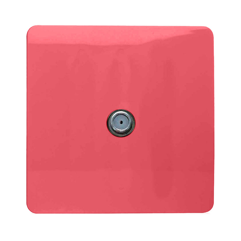 Trendi, Artistic Modern F-Type Satellite 1 Gang Strawberry Finish, BRITISH MADE, (25mm Back Box Required), 5yrs Warranty • ART-SATSB