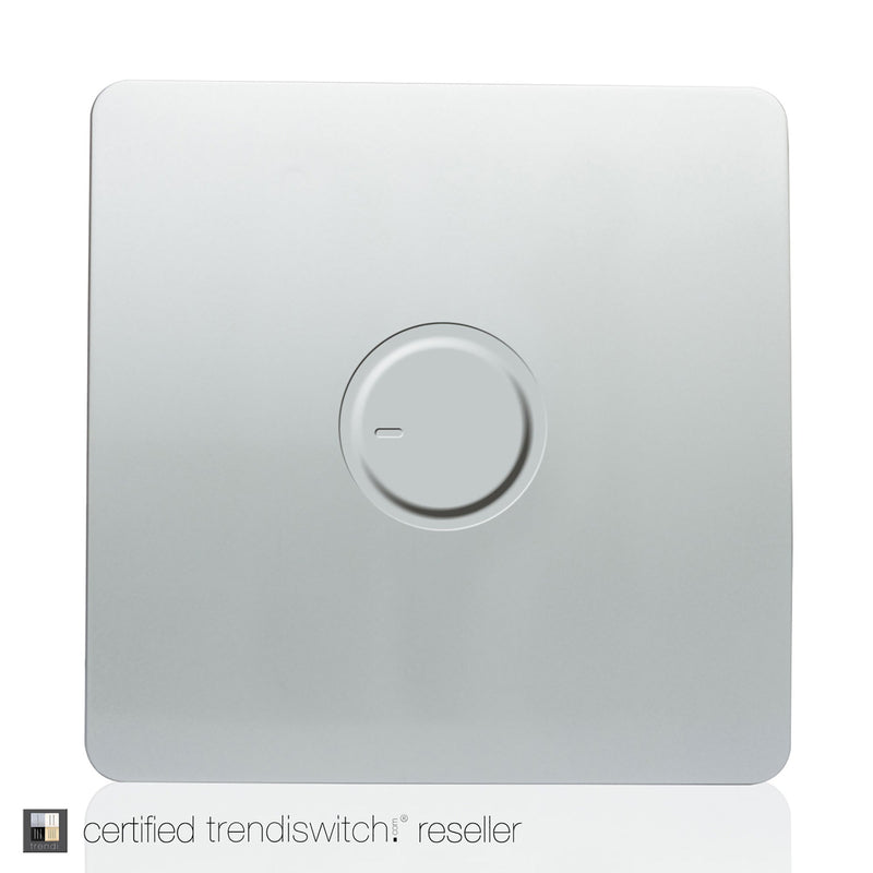 Trendi, Artistic Modern 1 Gang Fan Speed Controller Silver Finish, BRITISH MADE, (35mm Back Box Required), 5yrs Warranty • ART-SPDSI