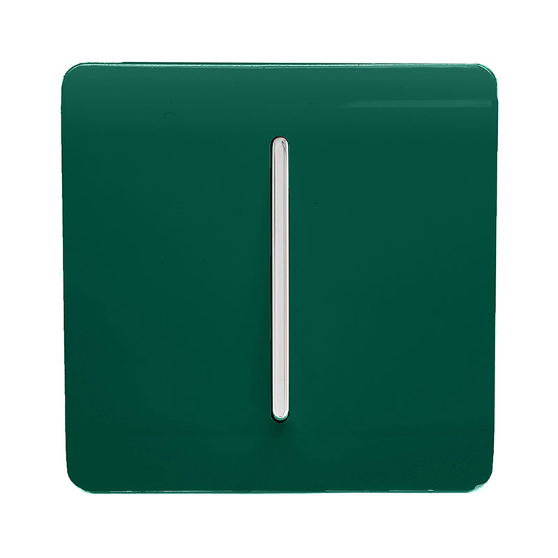Trendi, Artistic Modern 1 Gang 2 Way 10 Amp Rocker Dark Green Finish, BRITISH MADE, (25mm Back Box Required), 5yrs Warranty • ART-SS2DG