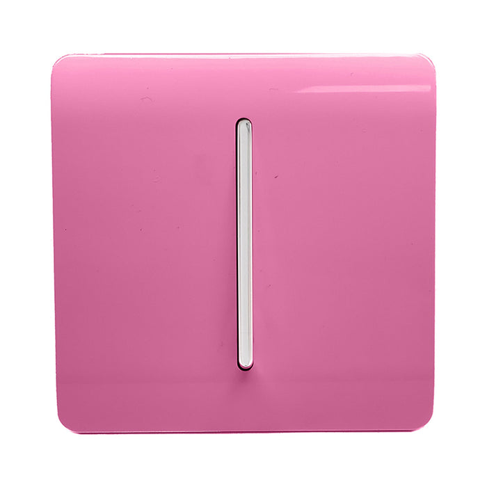 Trendi, Artistic Modern 1 Gang 3 Way Intermediate Pink Finish, BRITISH MADE, (25mm Back Box Required), 5yrs Warranty • ART-SS9PK