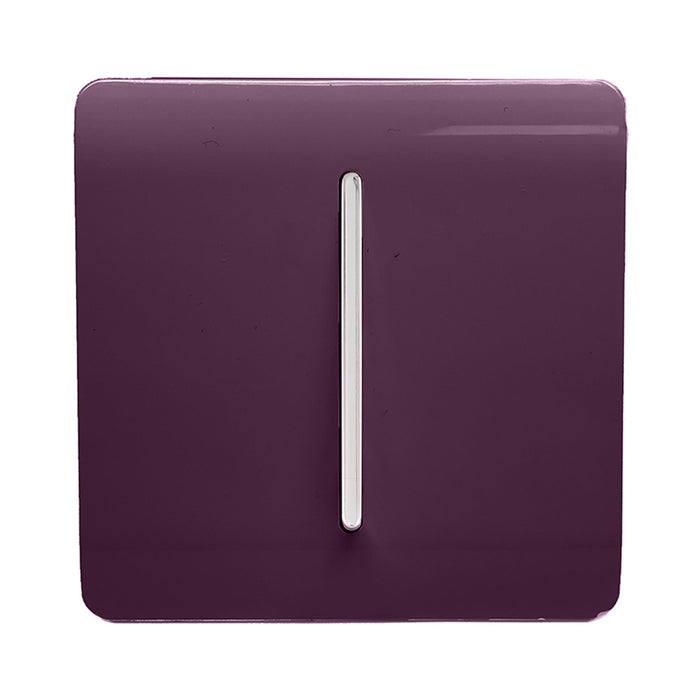 Trendi, Artistic Modern 1 Gang 3 Way Intermediate Plum Finish, BRITISH MADE, (25mm Back Box Required), 5yrs Warranty • ART-SS9PL