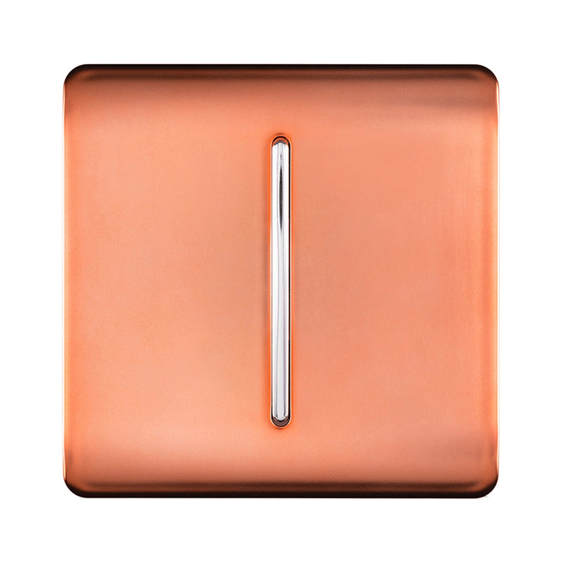 Trendi, Artistic Modern 1 Gang Doorbell Copper Finish, BRITISH MADE, (25mm Back Box Required), 5yrs Warranty • ART-DBCPR