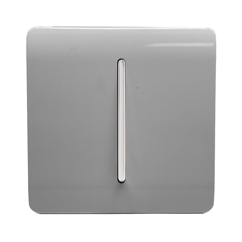 Trendi, Artistic Modern 1 Gang Doorbell Light Grey Finish, BRITISH MADE, (25mm Back Box Required), 5yrs Warranty • ART-DBLG