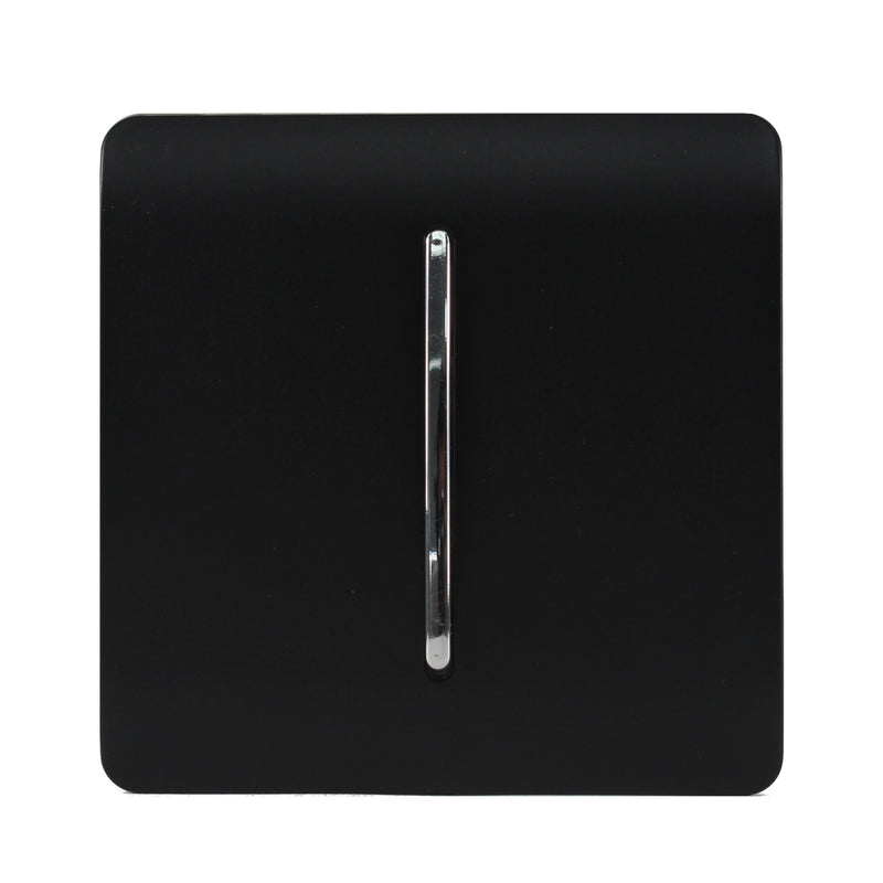 Trendi, Artistic Modern 1 Gang Doorbell Matt Black Finish, BRITISH MADE, (25mm Back Box Required), 5yrs Warranty • ART-DBMBK