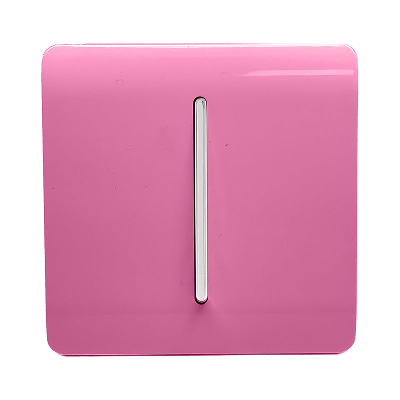 Trendi, Artistic Modern 1 Gang Doorbell Pink Finish, BRITISH MADE, (25mm Back Box Required), 5yrs Warranty • ART-DBPK