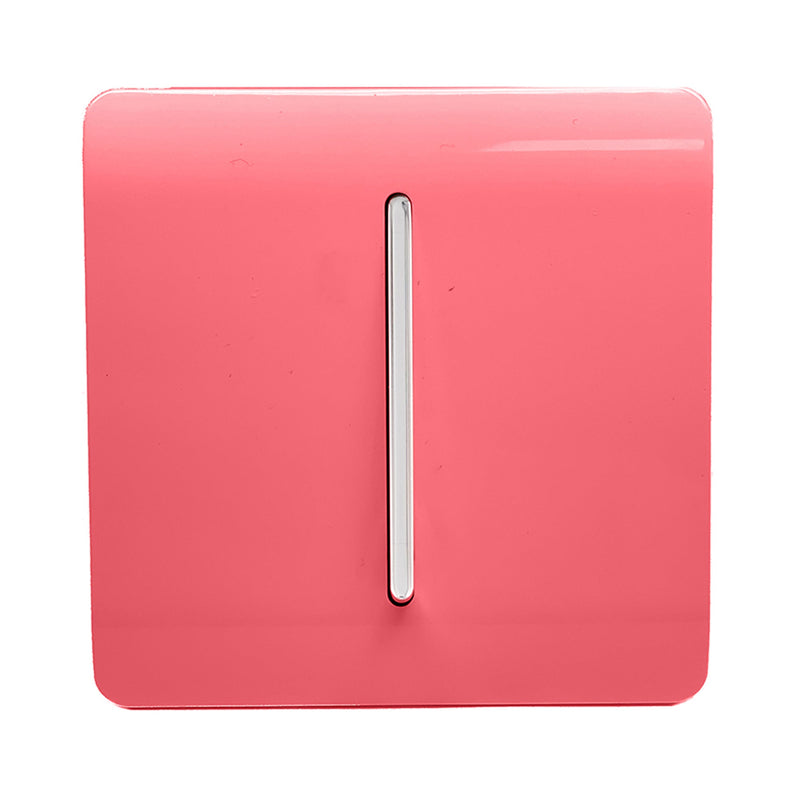 Trendi, Artistic Modern 1 Gang Retractive Home Auto.Switch Strawberry Finish, BRITISH MADE, (25mm Back Box Required), 5yrs Warranty • ART-SSR1SB