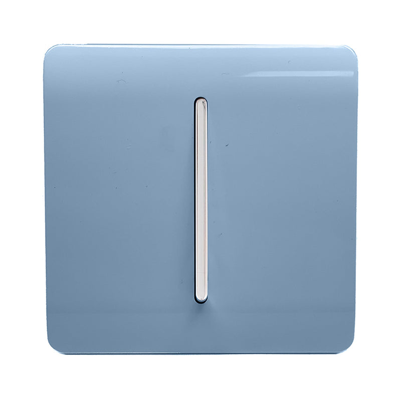 Trendi, Artistic Modern 1 Gang Doorbell Sky Finish, BRITISH MADE, (25mm Back Box Required), 5yrs Warranty • ART-DBSK