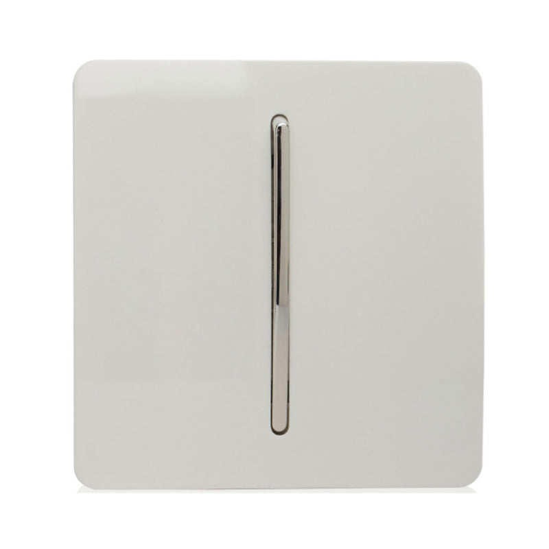 Trendi, Artistic Modern 1 Gang Doorbell Gloss White Finish, BRITISH MADE, (25mm Back Box Required), 5yrs Warranty • ART-DBWH