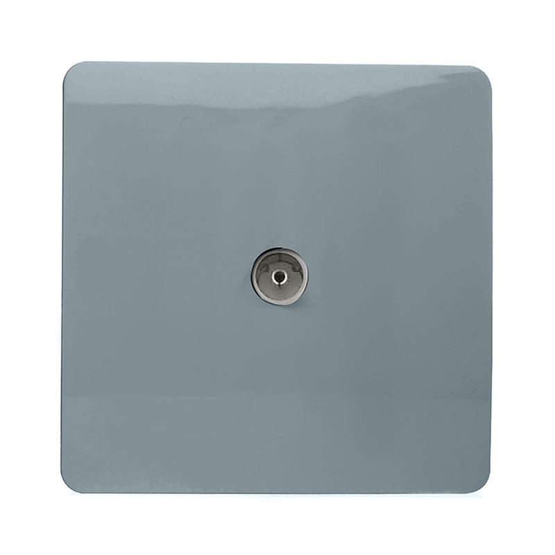 Trendi, Artistic Modern TV Co-Axial 1 Gang Cool Grey Finish, BRITISH MADE, (25mm Back Box Required), 5yrs Warranty • ART-TVSCG