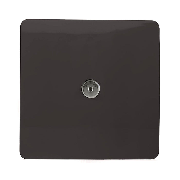 Trendi, Artistic Modern TV Co-Axial 1 Gang Dark Brown Finish, BRITISH MADE, (25mm Back Box Required), 5yrs Warranty • ART-TVSDB